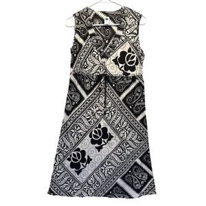 Gap Outlet‎ Lightweight Women SunDress Boho Black White Midi Drawstring Waist S